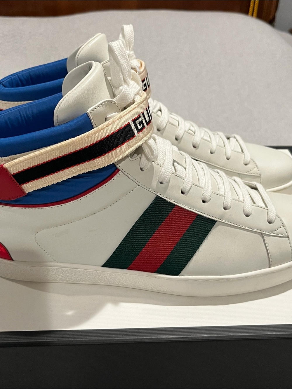 Gucci White Leather High-Top Sneakers - Picture 4 of 5